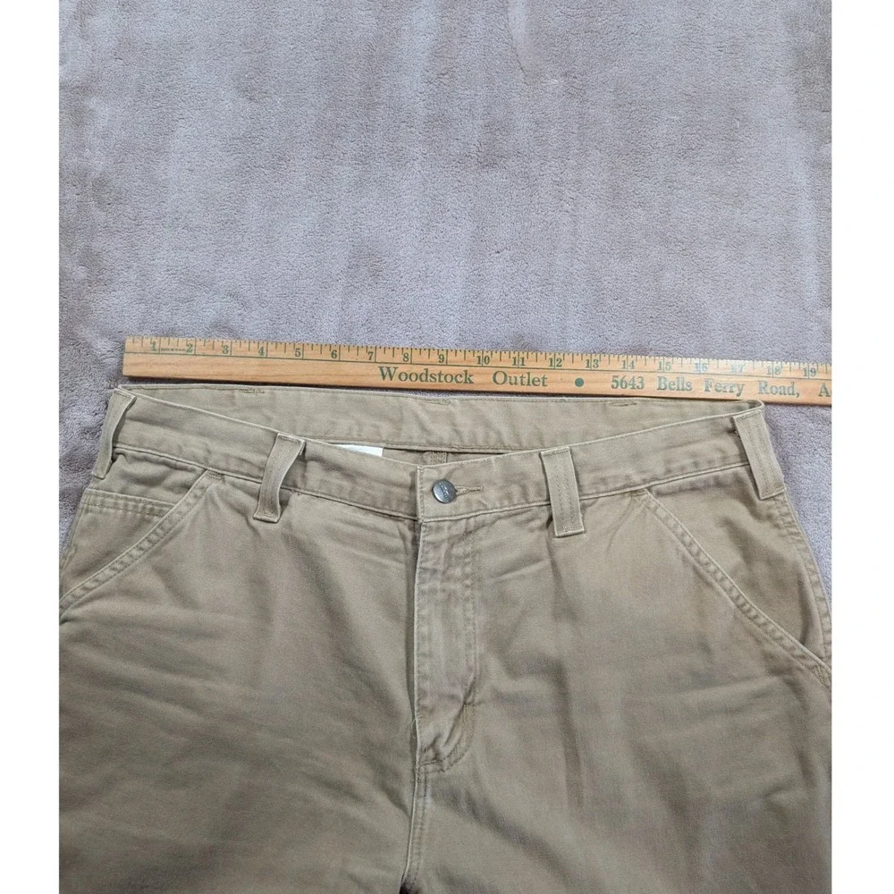 Carhartt Carpenter Pants Mens 36x30 Dark Khaki Relaxed Fit Canvas B324 DKH